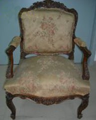 Recouvrement fauteuil Louis XV Avant